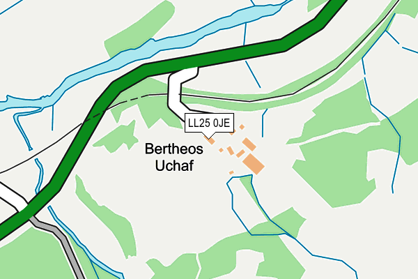 LL25 0JE map - OS OpenMap – Local (Ordnance Survey)