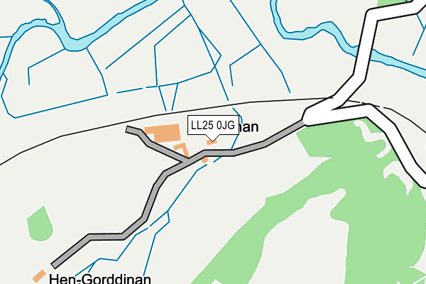 LL25 0JG map - OS OpenMap – Local (Ordnance Survey)