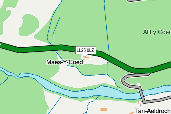 LL25 0LZ map - OS OpenMap – Local (Ordnance Survey)