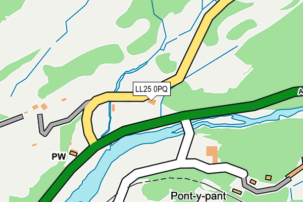 LL25 0PQ map - OS OpenMap – Local (Ordnance Survey)