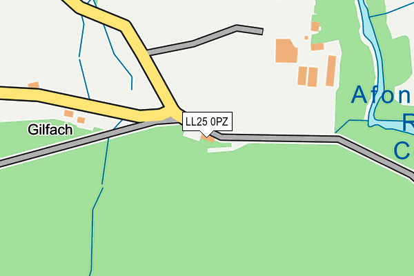 LL25 0PZ map - OS OpenMap – Local (Ordnance Survey)