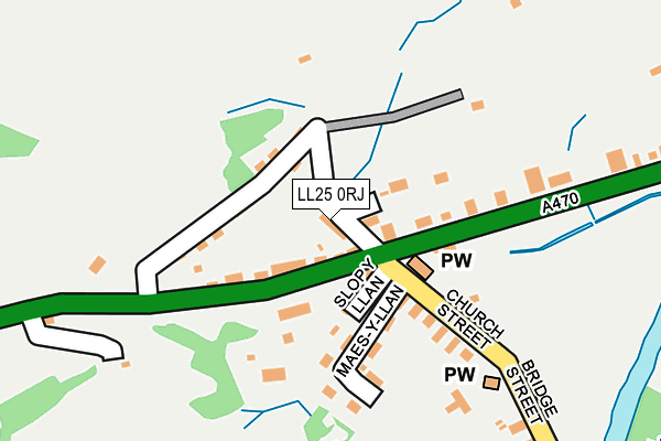 LL25 0RJ map - OS OpenMap – Local (Ordnance Survey)