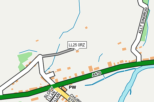 LL25 0RZ map - OS OpenMap – Local (Ordnance Survey)