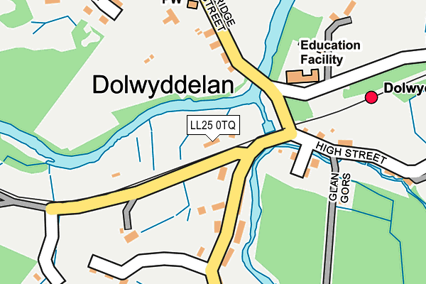 LL25 0TQ map - OS OpenMap – Local (Ordnance Survey)