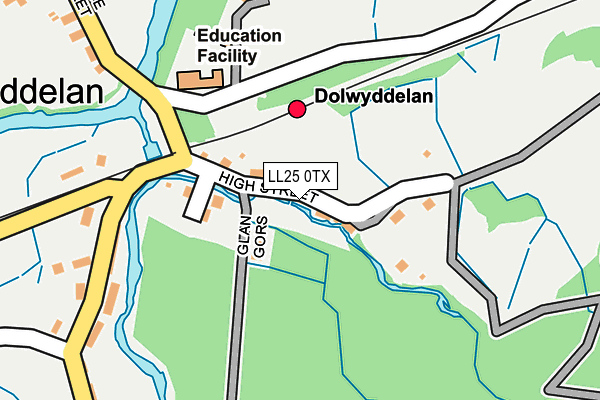 LL25 0TX map - OS OpenMap – Local (Ordnance Survey)