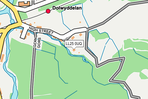 LL25 0UQ map - OS OpenMap – Local (Ordnance Survey)