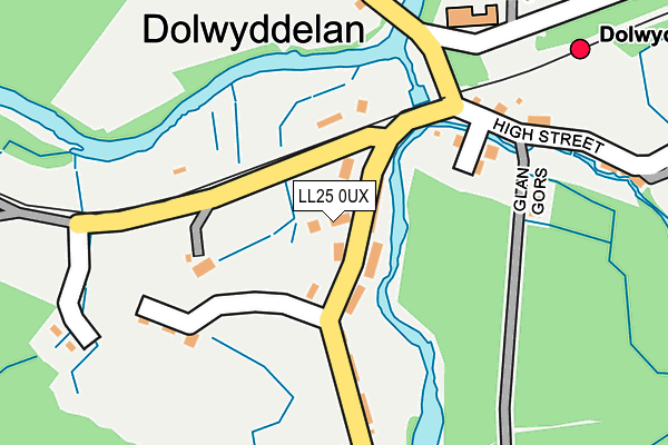 LL25 0UX map - OS OpenMap – Local (Ordnance Survey)