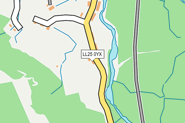 LL25 0YX map - OS OpenMap – Local (Ordnance Survey)