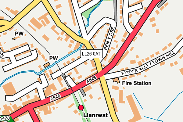LL26 0AT map - OS OpenMap – Local (Ordnance Survey)