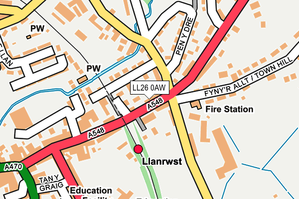 LL26 0AW map - OS OpenMap – Local (Ordnance Survey)