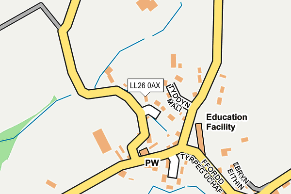 LL26 0AX map - OS OpenMap – Local (Ordnance Survey)