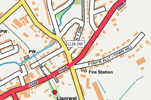 LL26 0AY map - OS OpenMap – Local (Ordnance Survey)