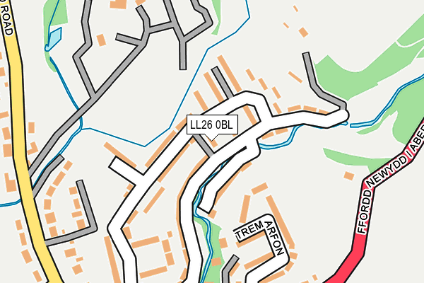 LL26 0BL map - OS OpenMap – Local (Ordnance Survey)