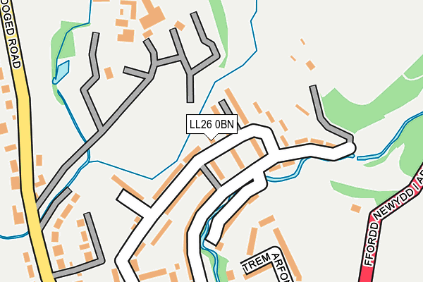 LL26 0BN map - OS OpenMap – Local (Ordnance Survey)