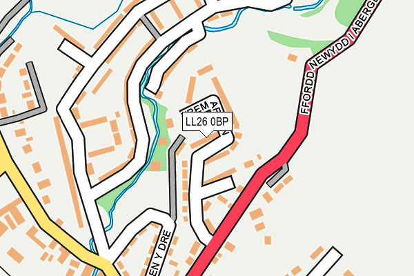 LL26 0BP map - OS OpenMap – Local (Ordnance Survey)