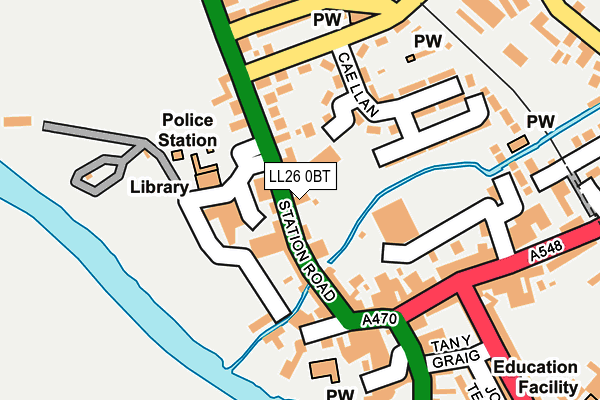 LL26 0BT map - OS OpenMap – Local (Ordnance Survey)