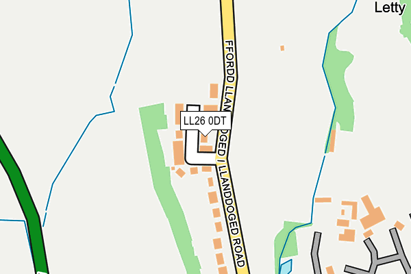 LL26 0DT map - OS OpenMap – Local (Ordnance Survey)