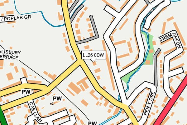 LL26 0DW map - OS OpenMap – Local (Ordnance Survey)