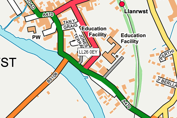 LL26 0EY map - OS OpenMap – Local (Ordnance Survey)