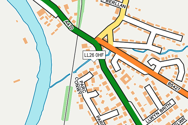 LL26 0HF map - OS OpenMap – Local (Ordnance Survey)