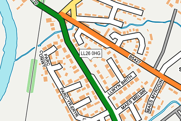 LL26 0HG map - OS OpenMap – Local (Ordnance Survey)