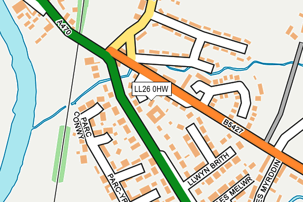 LL26 0HW map - OS OpenMap – Local (Ordnance Survey)