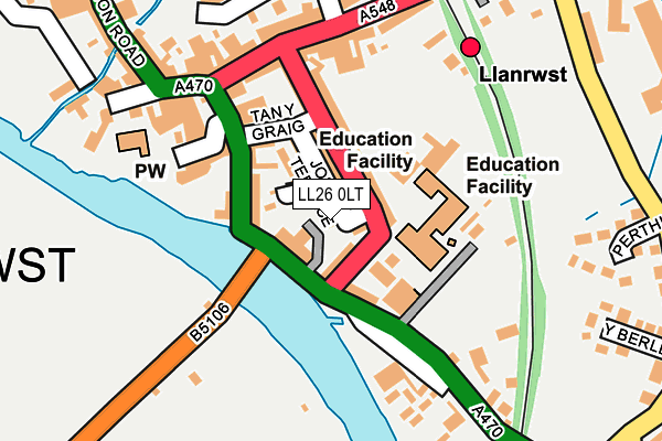 LL26 0LT map - OS OpenMap – Local (Ordnance Survey)
