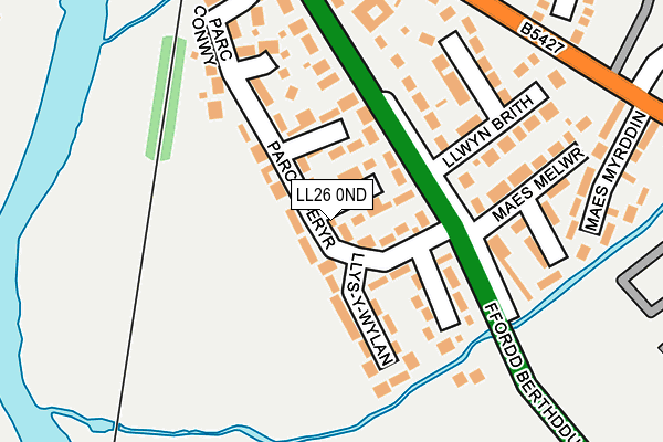 LL26 0ND map - OS OpenMap – Local (Ordnance Survey)