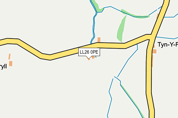 LL26 0PE map - OS OpenMap – Local (Ordnance Survey)