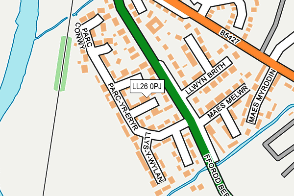 LL26 0PJ map - OS OpenMap – Local (Ordnance Survey)