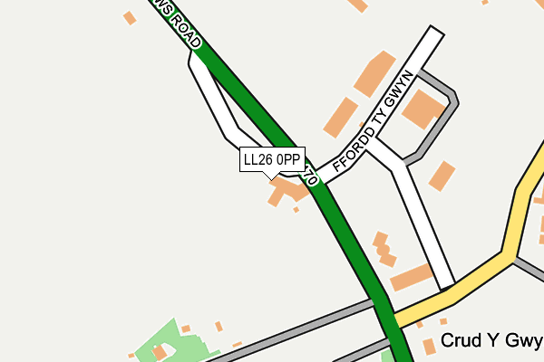 LL26 0PP map - OS OpenMap – Local (Ordnance Survey)