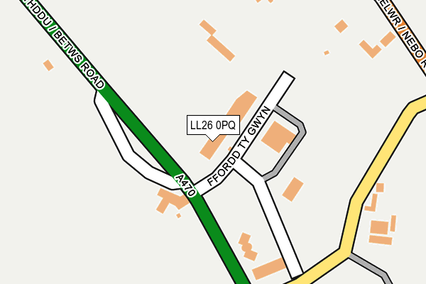 LL26 0PQ map - OS OpenMap – Local (Ordnance Survey)