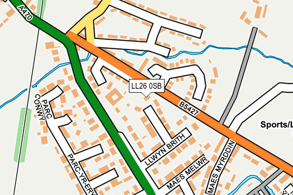 LL26 0SB map - OS OpenMap – Local (Ordnance Survey)