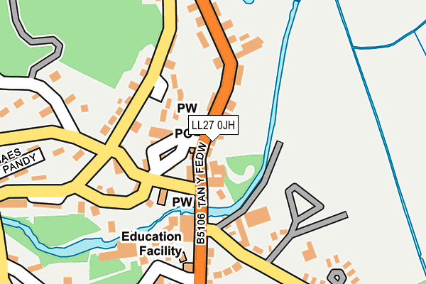 LL27 0JH map - OS OpenMap – Local (Ordnance Survey)