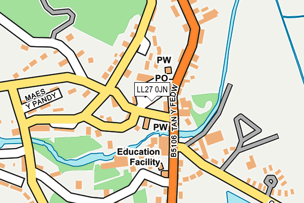LL27 0JN map - OS OpenMap – Local (Ordnance Survey)