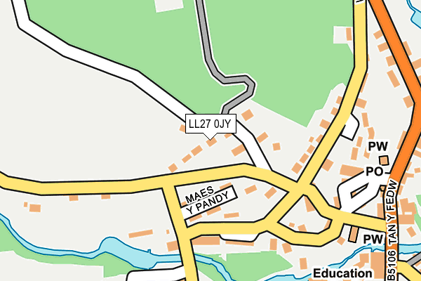 LL27 0JY map - OS OpenMap – Local (Ordnance Survey)