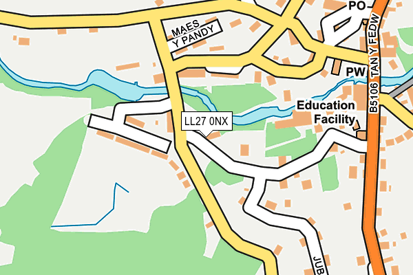 LL27 0NX map - OS OpenMap – Local (Ordnance Survey)