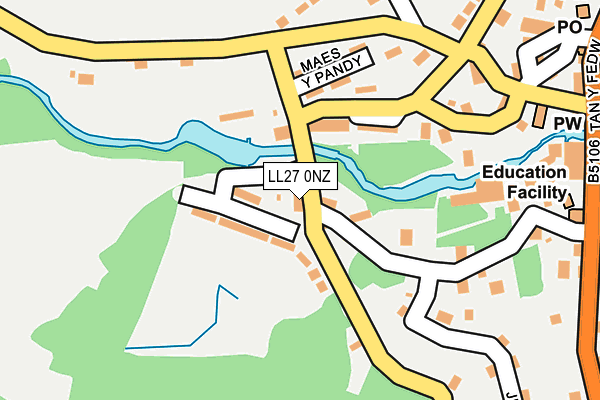 LL27 0NZ map - OS OpenMap – Local (Ordnance Survey)