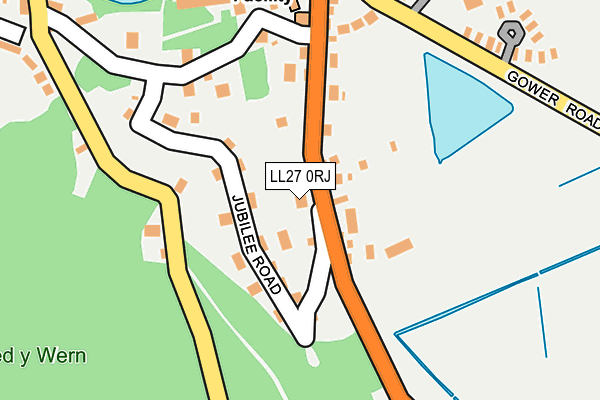 LL27 0RJ map - OS OpenMap – Local (Ordnance Survey)