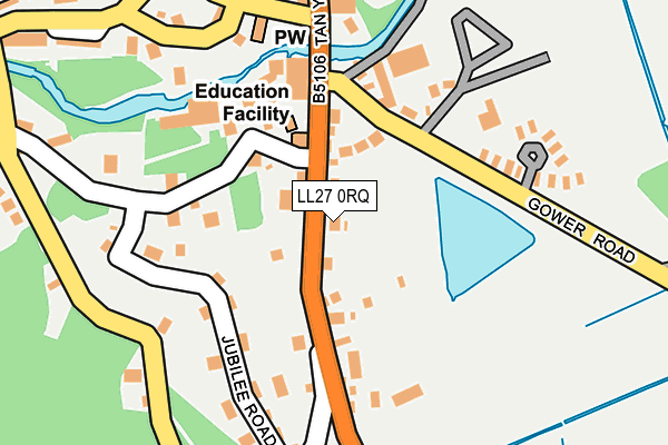 LL27 0RQ map - OS OpenMap – Local (Ordnance Survey)