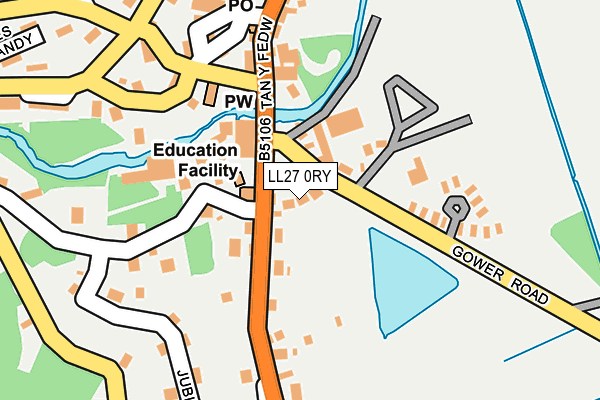 LL27 0RY map - OS OpenMap – Local (Ordnance Survey)