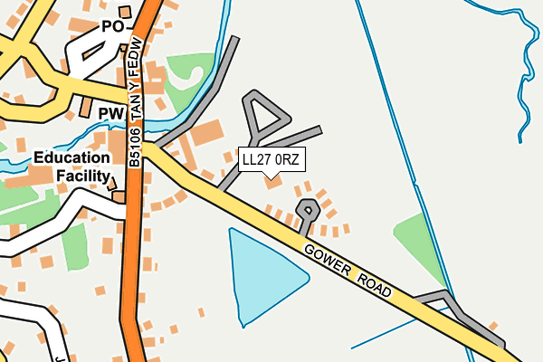 LL27 0RZ map - OS OpenMap – Local (Ordnance Survey)