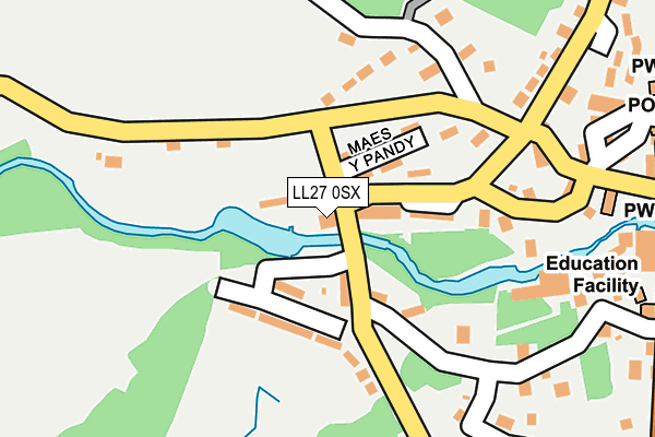 LL27 0SX map - OS OpenMap – Local (Ordnance Survey)