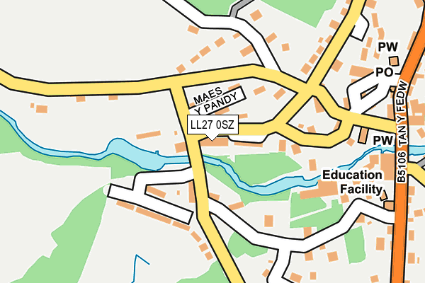 LL27 0SZ map - OS OpenMap – Local (Ordnance Survey)