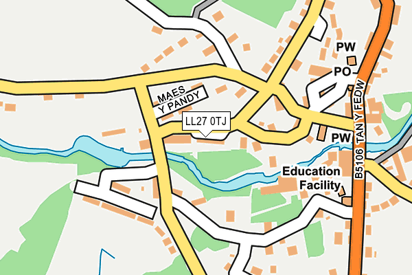 LL27 0TJ map - OS OpenMap – Local (Ordnance Survey)