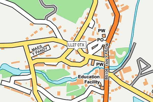 LL27 0TX map - OS OpenMap – Local (Ordnance Survey)