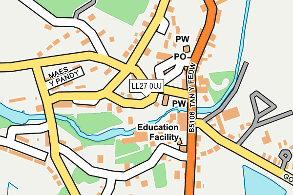 LL27 0UJ map - OS OpenMap – Local (Ordnance Survey)