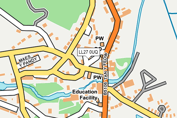 LL27 0UQ map - OS OpenMap – Local (Ordnance Survey)