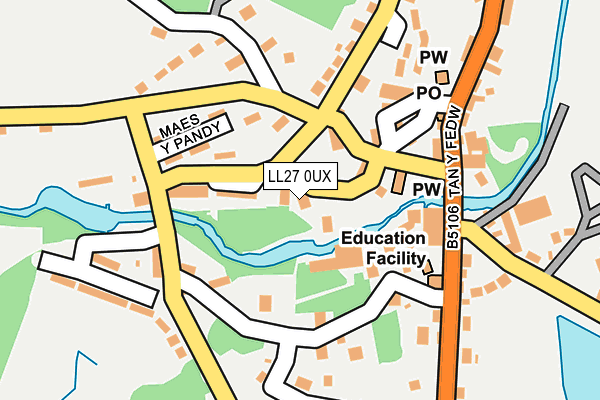 LL27 0UX map - OS OpenMap – Local (Ordnance Survey)