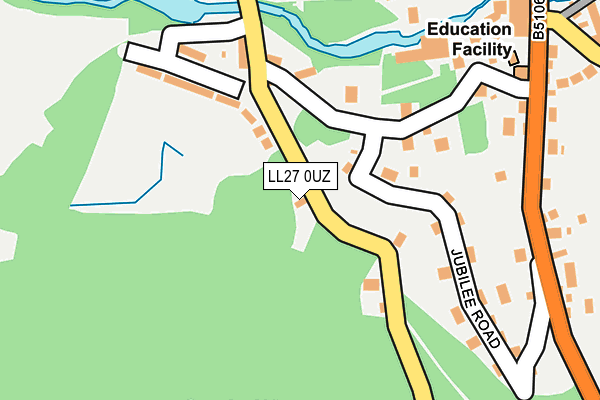 LL27 0UZ map - OS OpenMap – Local (Ordnance Survey)